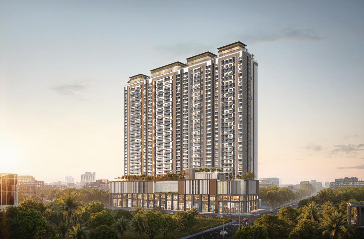 Godrej Skyline twilight aerial